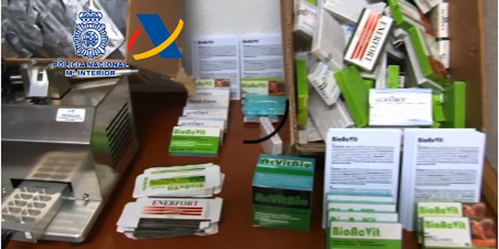 Intervenidas casi 400.000 dosis de productos nutricionales adulterados con un elevado riesgo para la salud de los consumidores