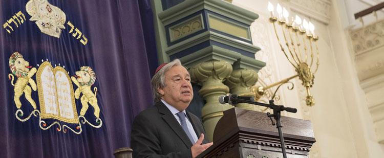 Noticia de Almera 24h: El Secretario General de la ONU, Antnio Guterres, advirti el sbado de una crisis mundial de odio antisemita